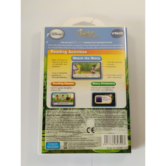Vtech V Reader TinkerBell Great Fairy Rescue New Sealed 5-7 years Disney Manual - Picture 10 of 16